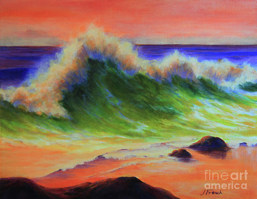 Golden Hour Sea Painting by Jeanette French