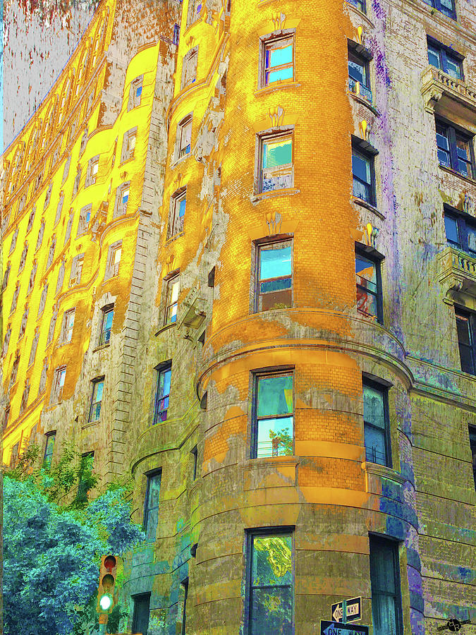 Golden Hour New York Building Mixed Media by Tony Rubino