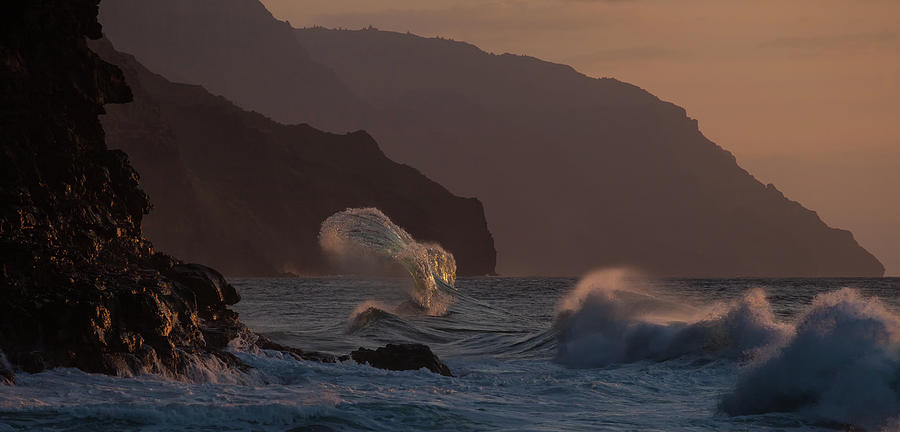 Golden Hour Wave Photograph by Roger Mullenhour