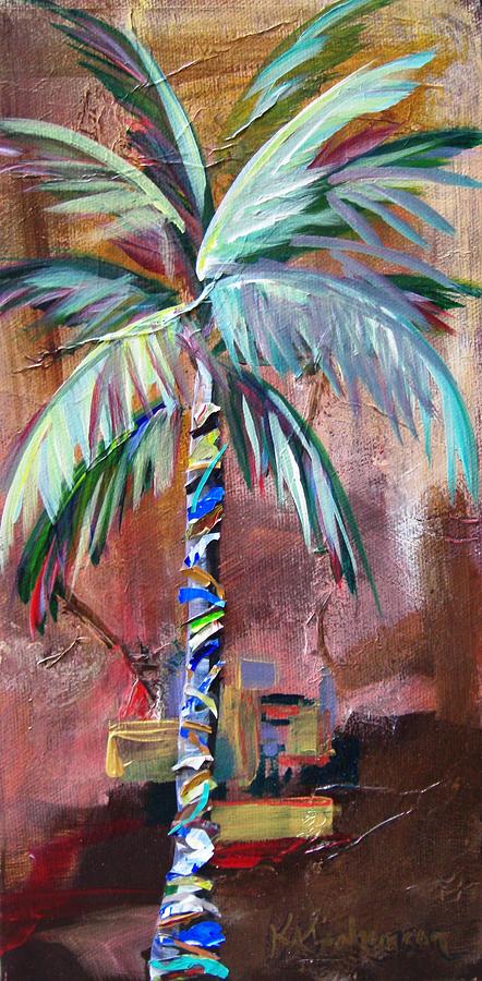 Golden Jasper Palm Painting by Kristen Abrahamson