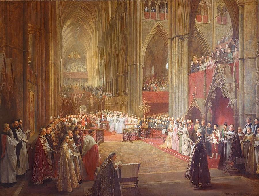 Westminster Abbey Painting - Golden Jubilee Service by MotionAge Designs