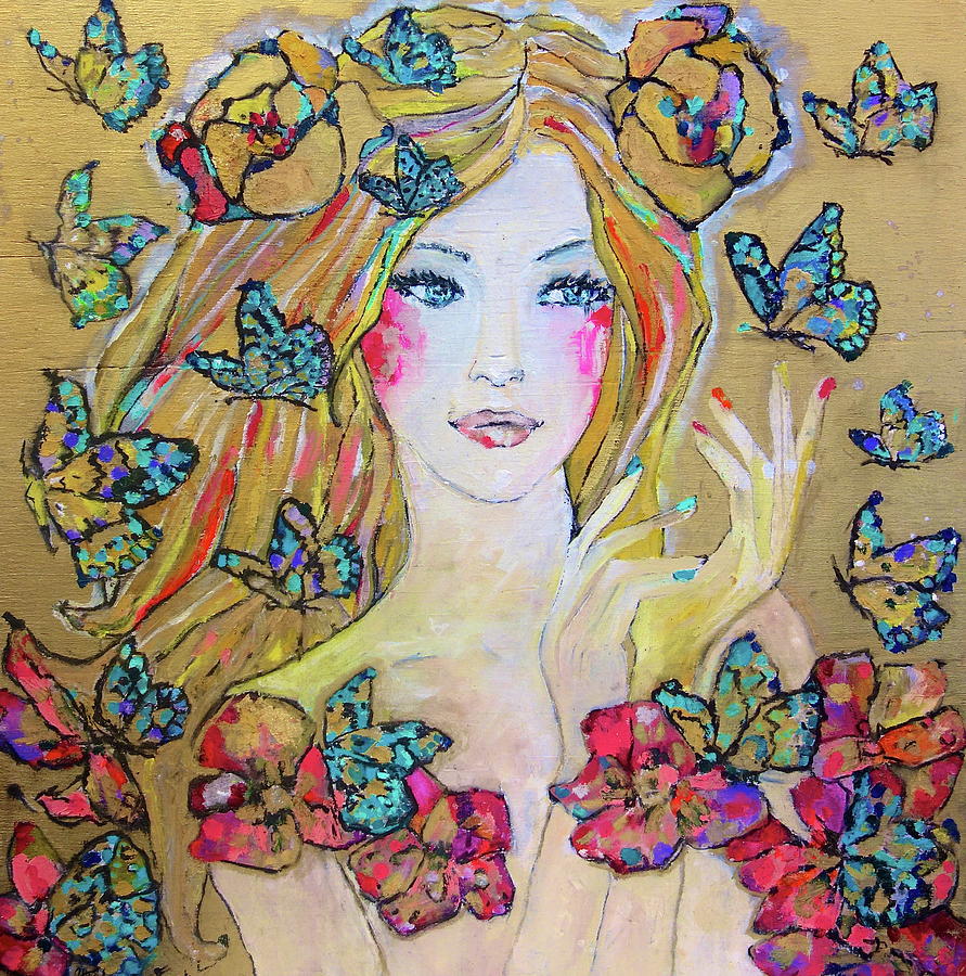 Butterfly Painting - Golden Kingdom by Stephanie Saunders