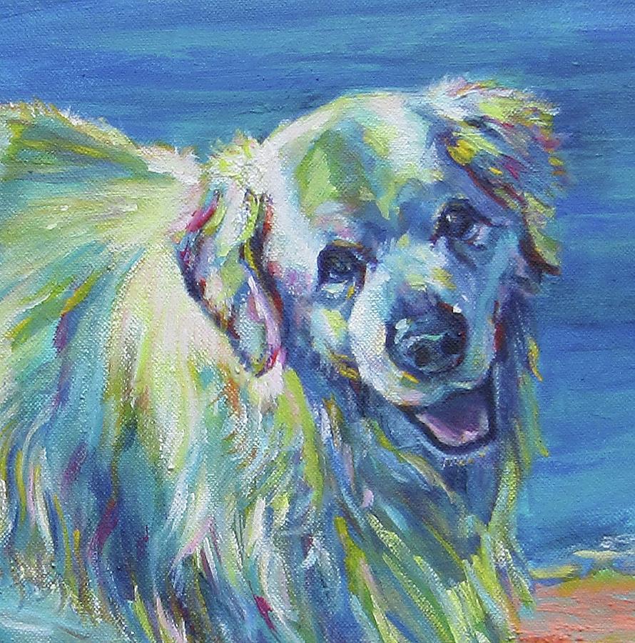 Golden labrador Painting by Karin McCombe Jones
