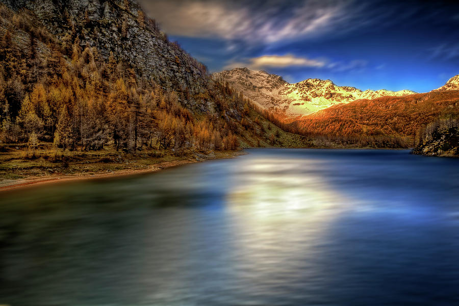 Golden lakescape Photograph by Roberto Pagani