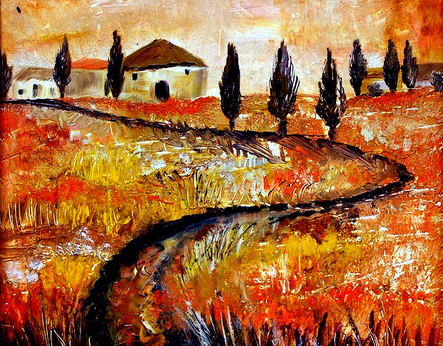 Landscape Painting - Golden Landscape by Fehmida Haider