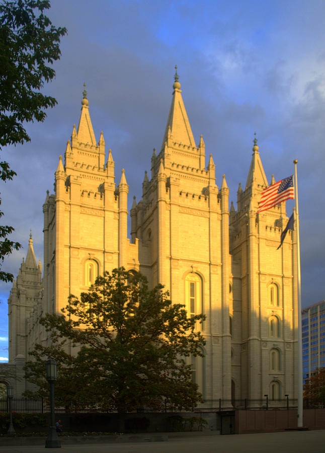 Golden LDS Temple Salt Lake City Photograph by Nathan Abbott