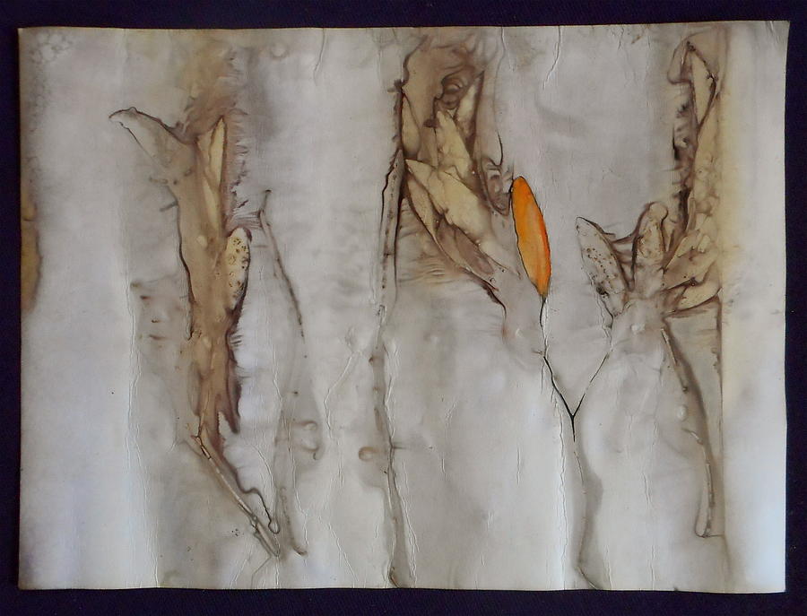 Nature Painting - Golden Leaf by Carolyn Doe