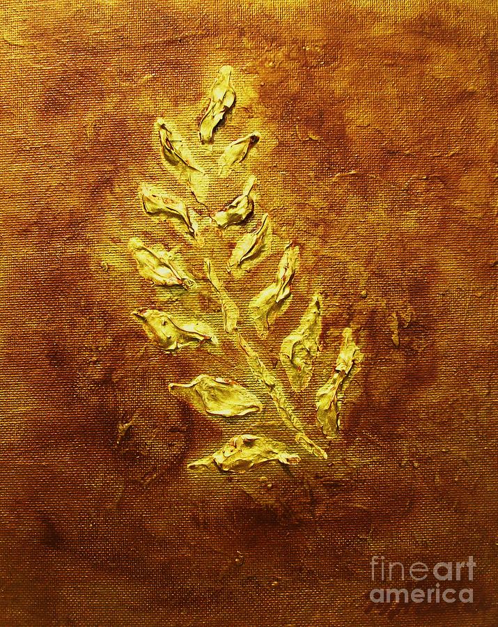 Gold Painting - Golden Leaf by Marsha Heiken