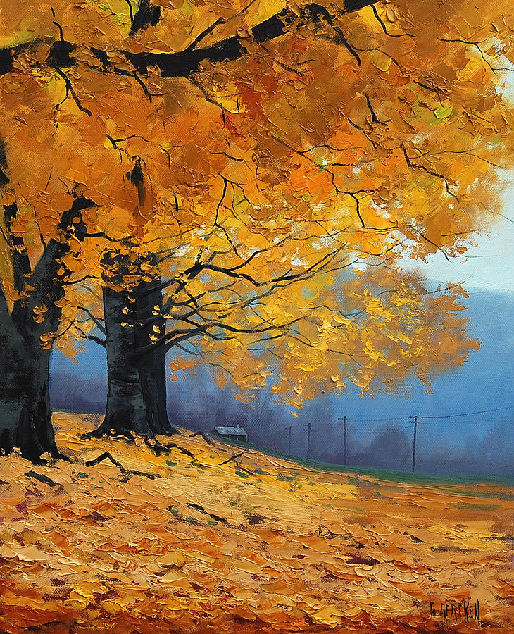 Golden Leaves Painting