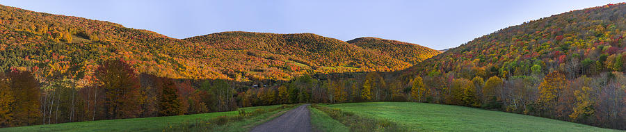 Fall Photograph - Golden Light on the Catskills by Mark Papke