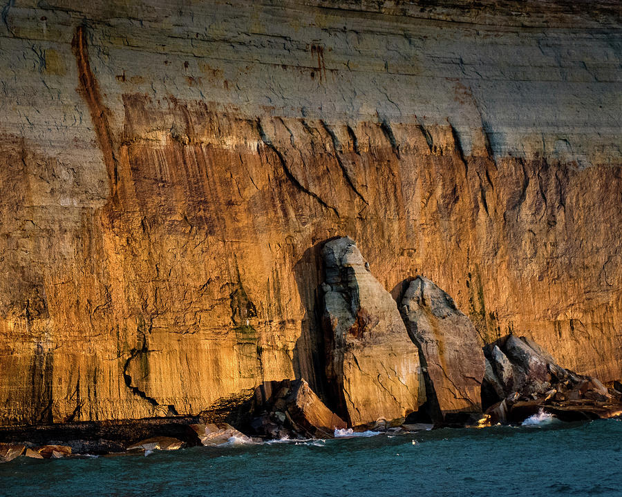 Golden Light on the Pictured Rocks. Photograph by William Christiansen