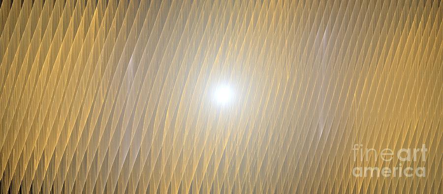 Abstract Digital Art - Golden Light Waves by Kim Sy Ok