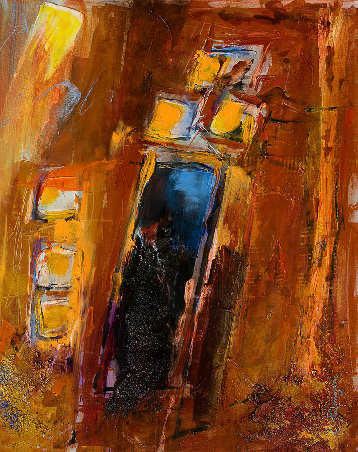 Abstract Painting - Golden Lights by Elise Palmigiani
