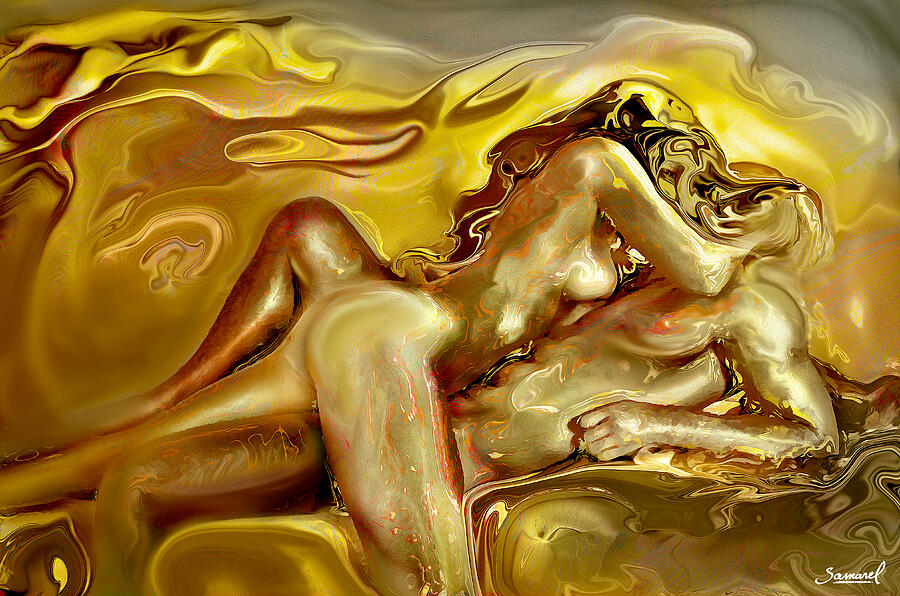 Nude Digital Art - Golden lust by Hm Samarel