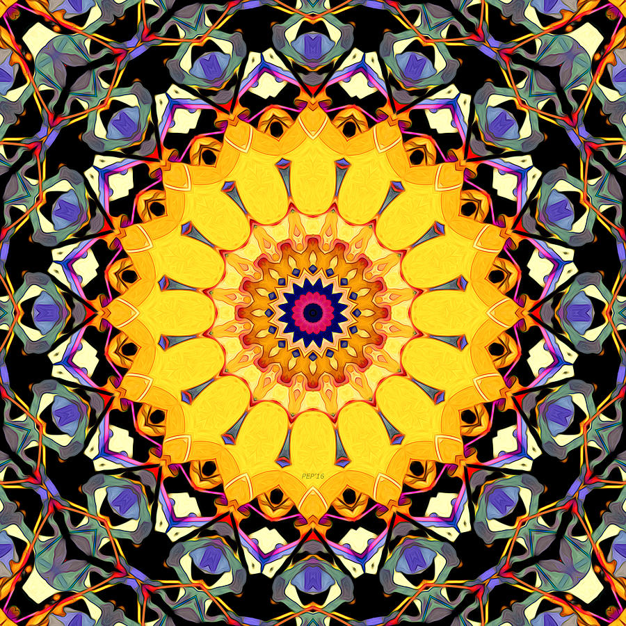 Golden Mandala Abstract Digital Art by Phil Perkins