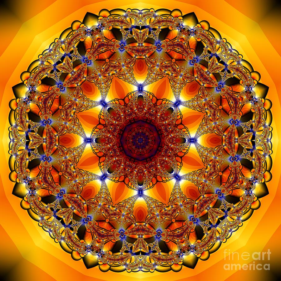Golden Mandala Digital Art by Kelly Holm