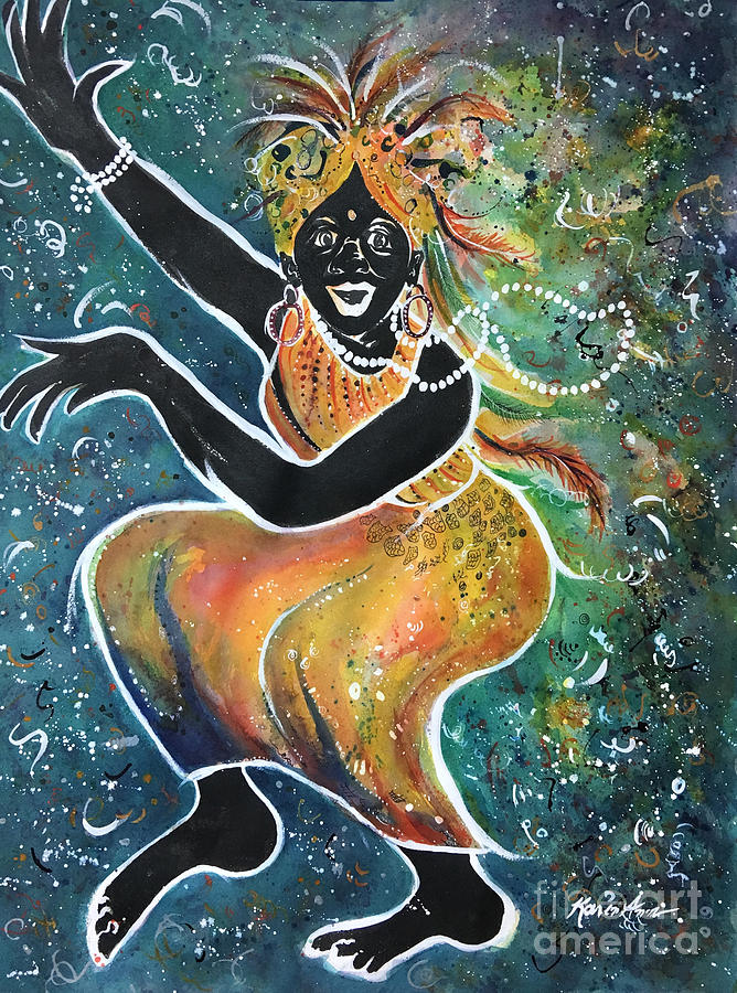 Golden Mane Dancer Painting by Karen Ann