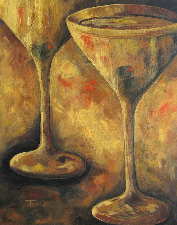 Martini Painting - Golden Martinis by Torrie Smiley