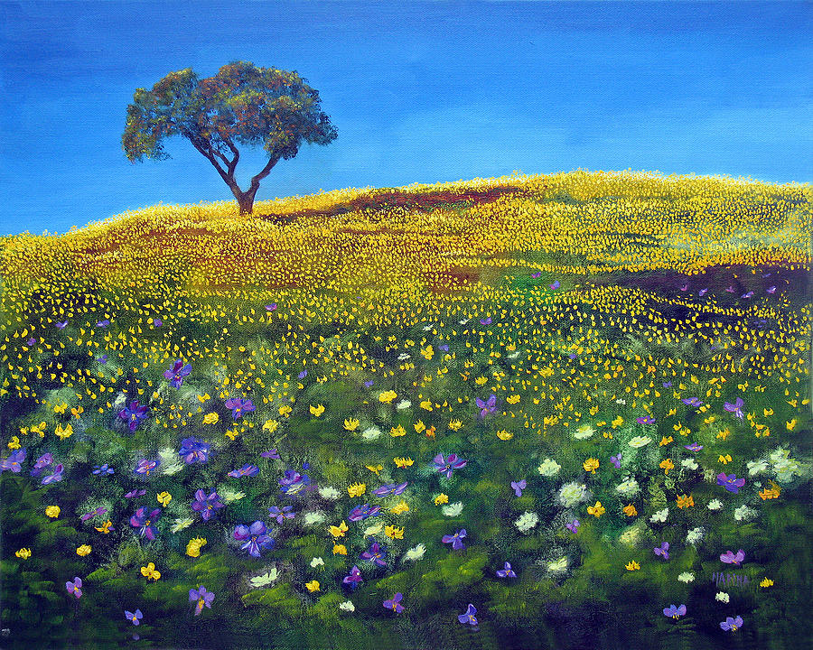 Golden Meadow  Painting by Marina Petro