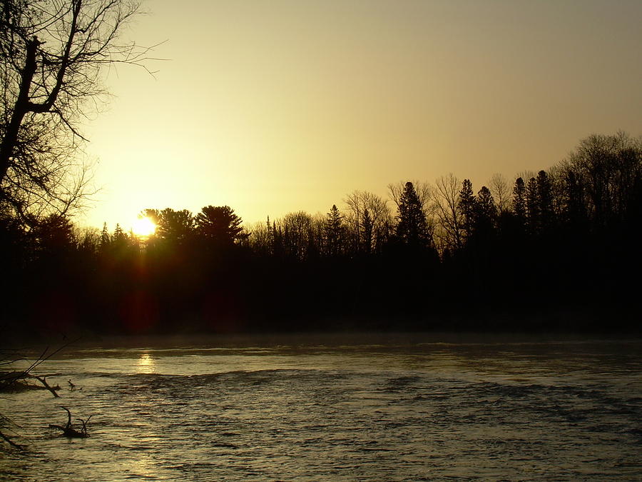 Golden Mississippi river sunrise Photograph by Kent Lorentzen
