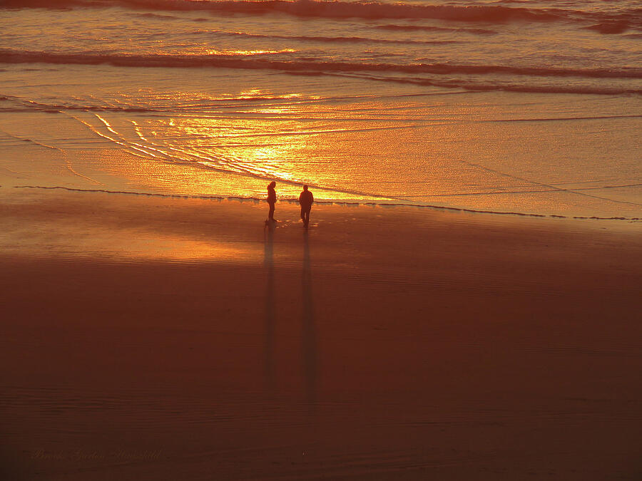 Sunset Photograph - Golden Moments - Sunset Oregon Coast - Seascape - Newport OR Ocean Sunset by Brooks Garten Hauschild