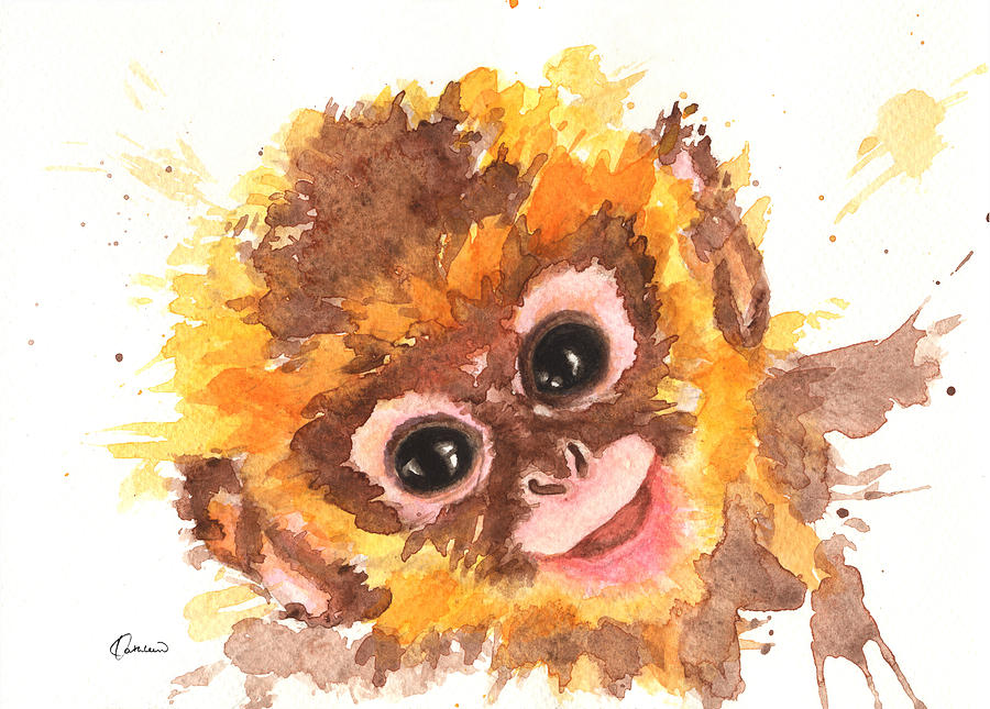 Happy Monkey Painting by Kathleen Wong