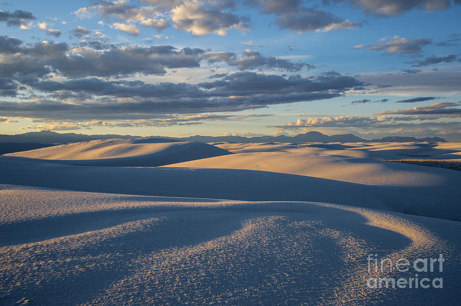 Landscape Photograph - Golden Morning - White Sands National Monument  by Sandra Bronstein