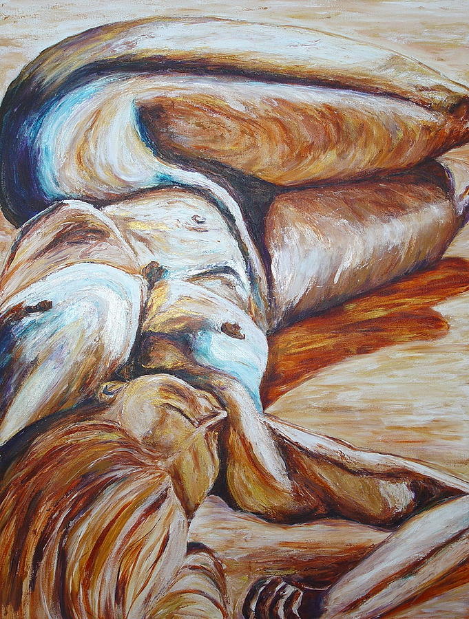 Golden Nude II Painting by Bonnie Peacher