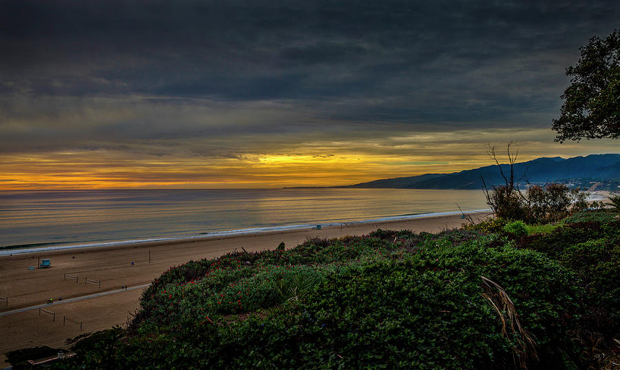 Golden, Orange and Blue Sunset - Panorama Photograph by Gene Parks