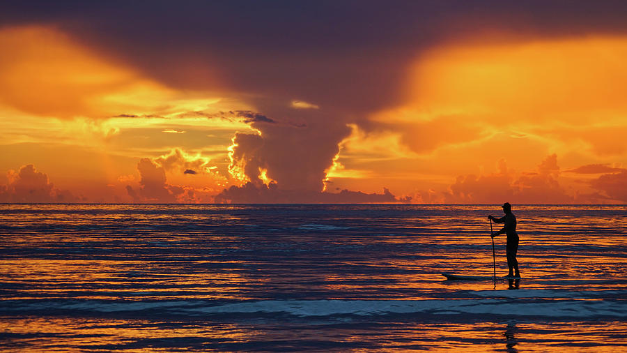 Golden Paddler Sunrise Delray Beach Florida Photograph by Lawrence S Richardson Jr