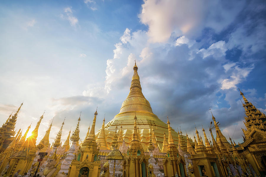 Golden Pagoda Shwedagon Photograph by Anek Suwannaphoom