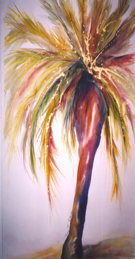 Golden Palm Painting by Mary Silvia