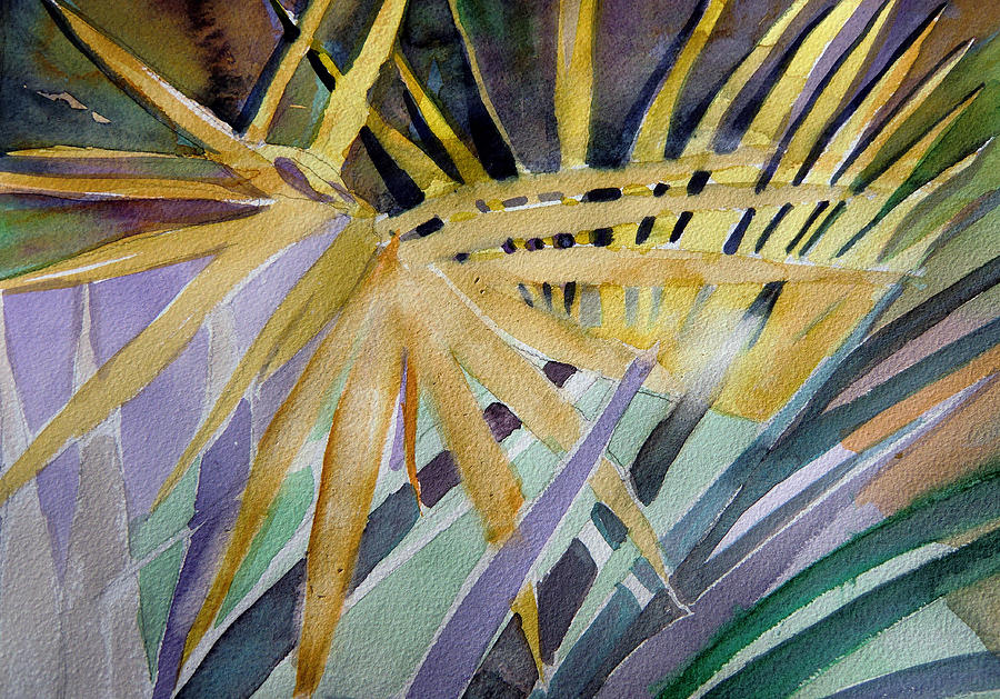 Music Painting - Golden Palms by Mindy Newman