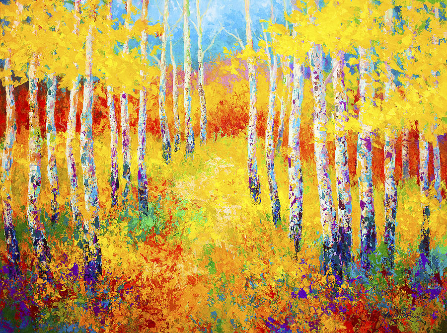 Golden Path Painting by Marion Rose