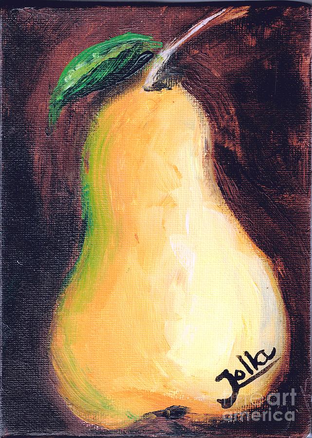 Golden Pear.. Painting by Jolanta Anna Karolska