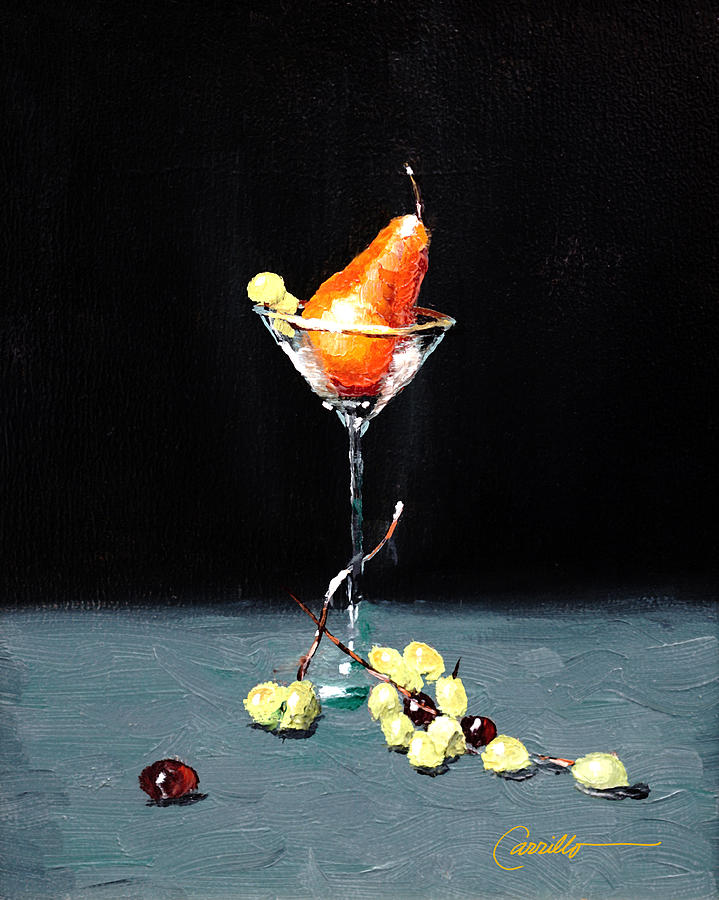 Golden Pear Martini Painting by Ruben Carrillo