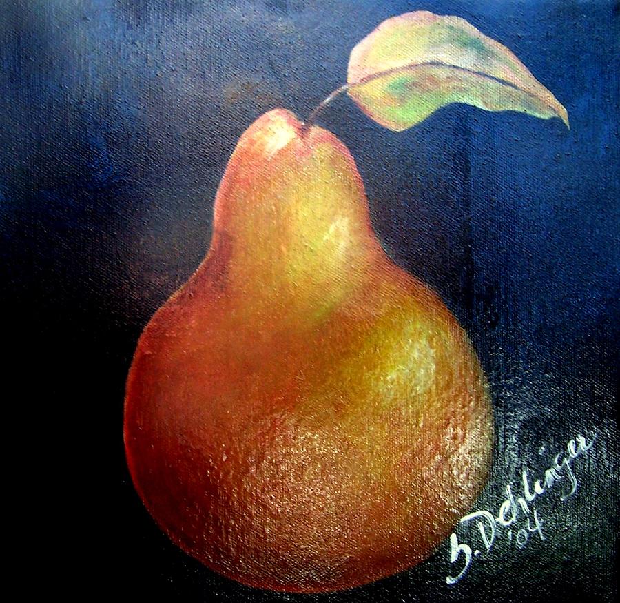 Golden Pear Painting by Susan Dehlinger