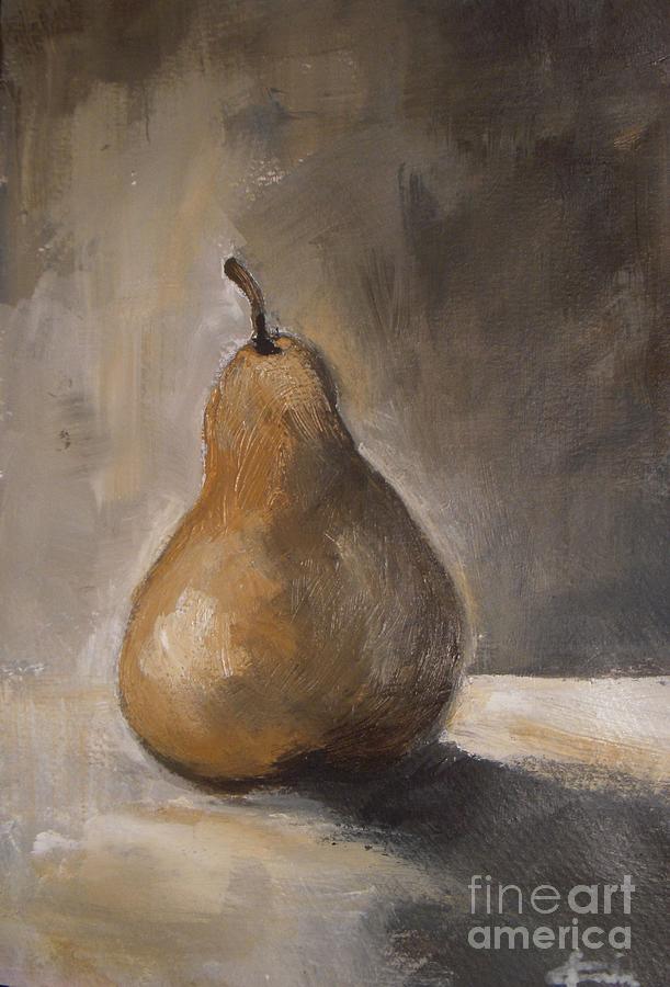 Golden Pear Painting by Vesna Antic