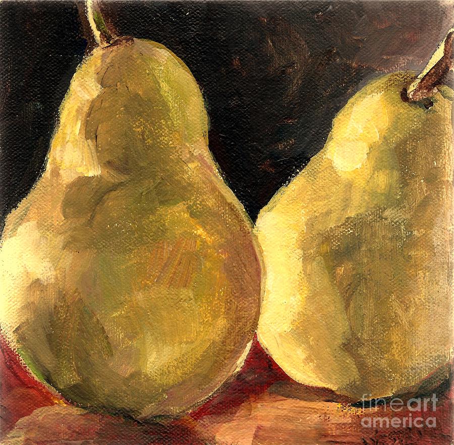 Golden Pears Painting by Linda Vespasian | Fine Art America