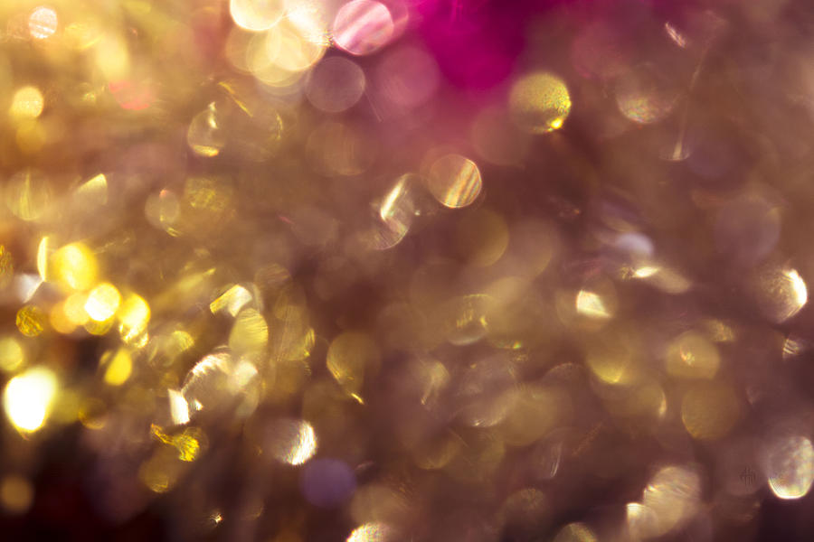 Christmas Photograph - Golden pink bokeh by Irina Effa