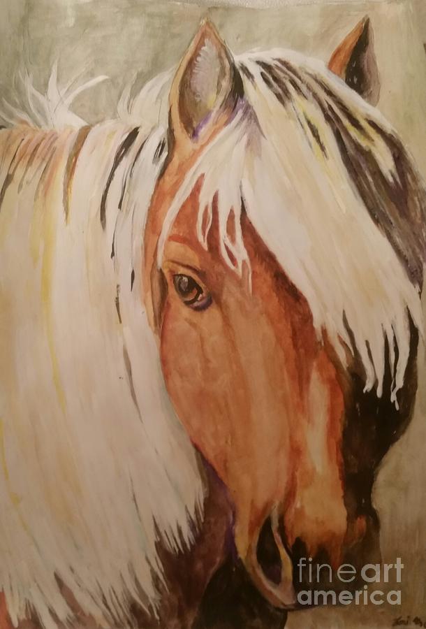 Golden Pony  Painting by Lori Moon