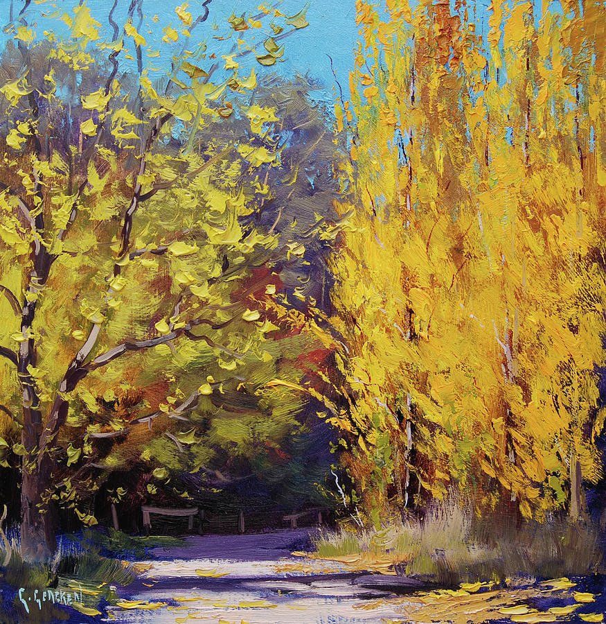 Fall Painting -  Golden Poplars by Graham Gercken