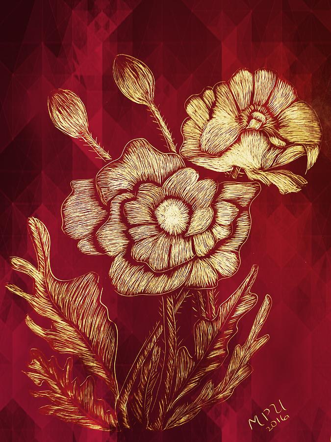 Golden Poppies Digital Art by Maria Urso