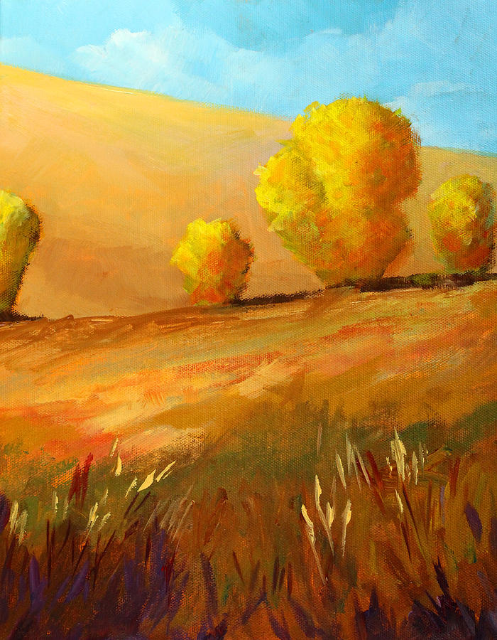 Golden Prairie Painting by Nancy Merkle