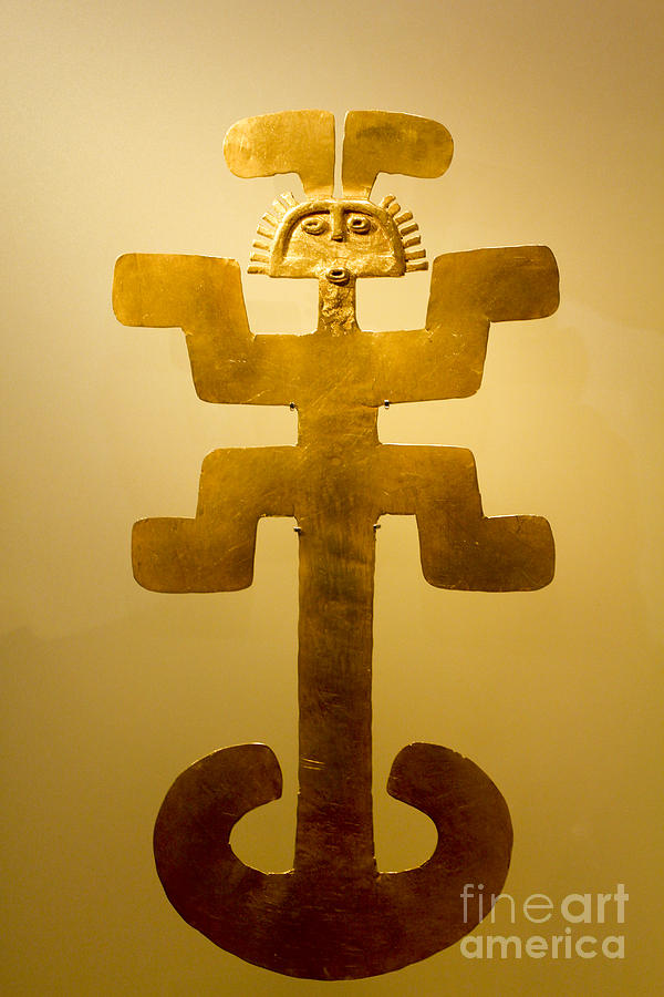Golden Pre-Columbian figure Photograph by Eyal Aharon