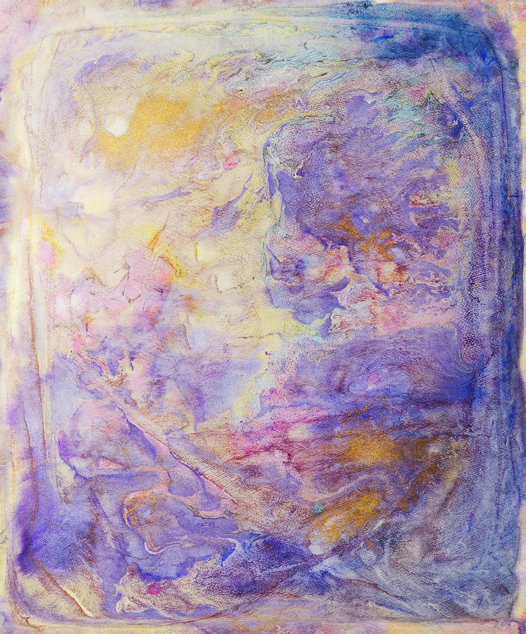 Golden Purple Ink Swirls Painting by Peter V Quenter