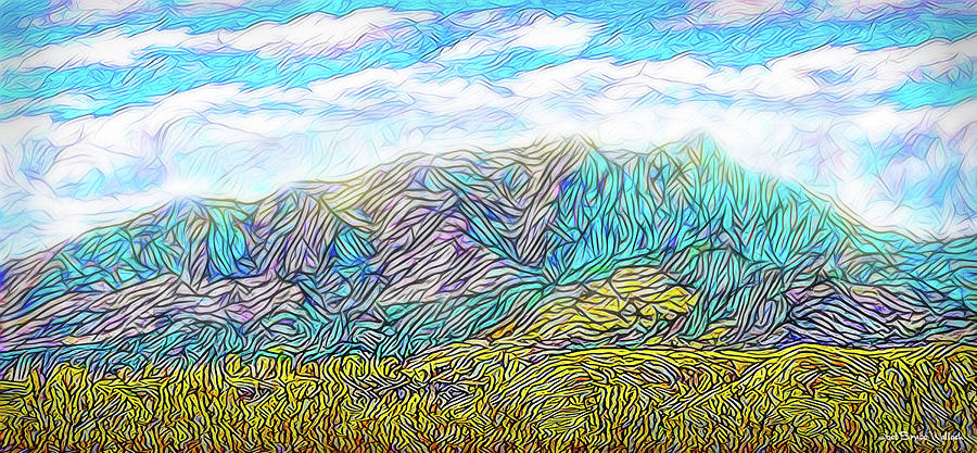Golden Purple Mountain Vista - Boulder County Colorado Digital Art by Joel Bruce Wallach