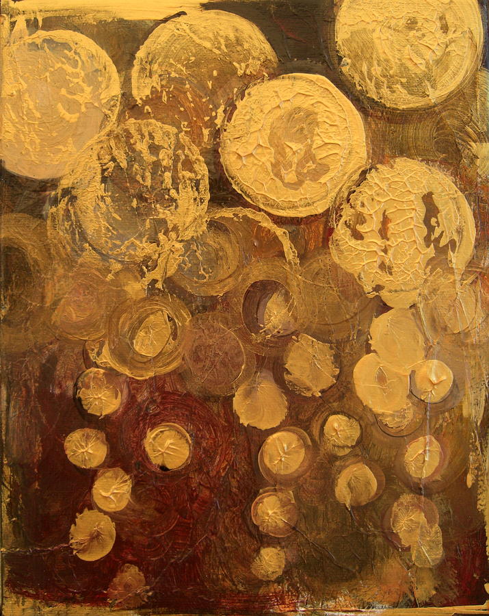 Golden Rain Abstract Painting by Kristen Abrahamson