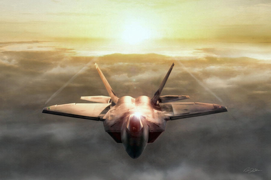 Aviation Digital Art - Golden Raptor by Peter Chilelli Aviation Digital Art - Golden Raptor by Peter Chilelli