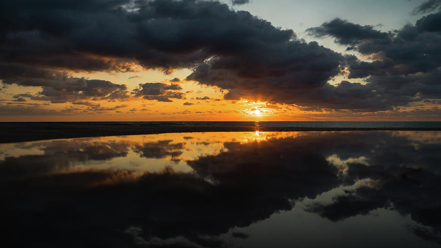 Golden Reflection Sunrise Delray Beach Florida Photograph by Lawrence S Richardson Jr